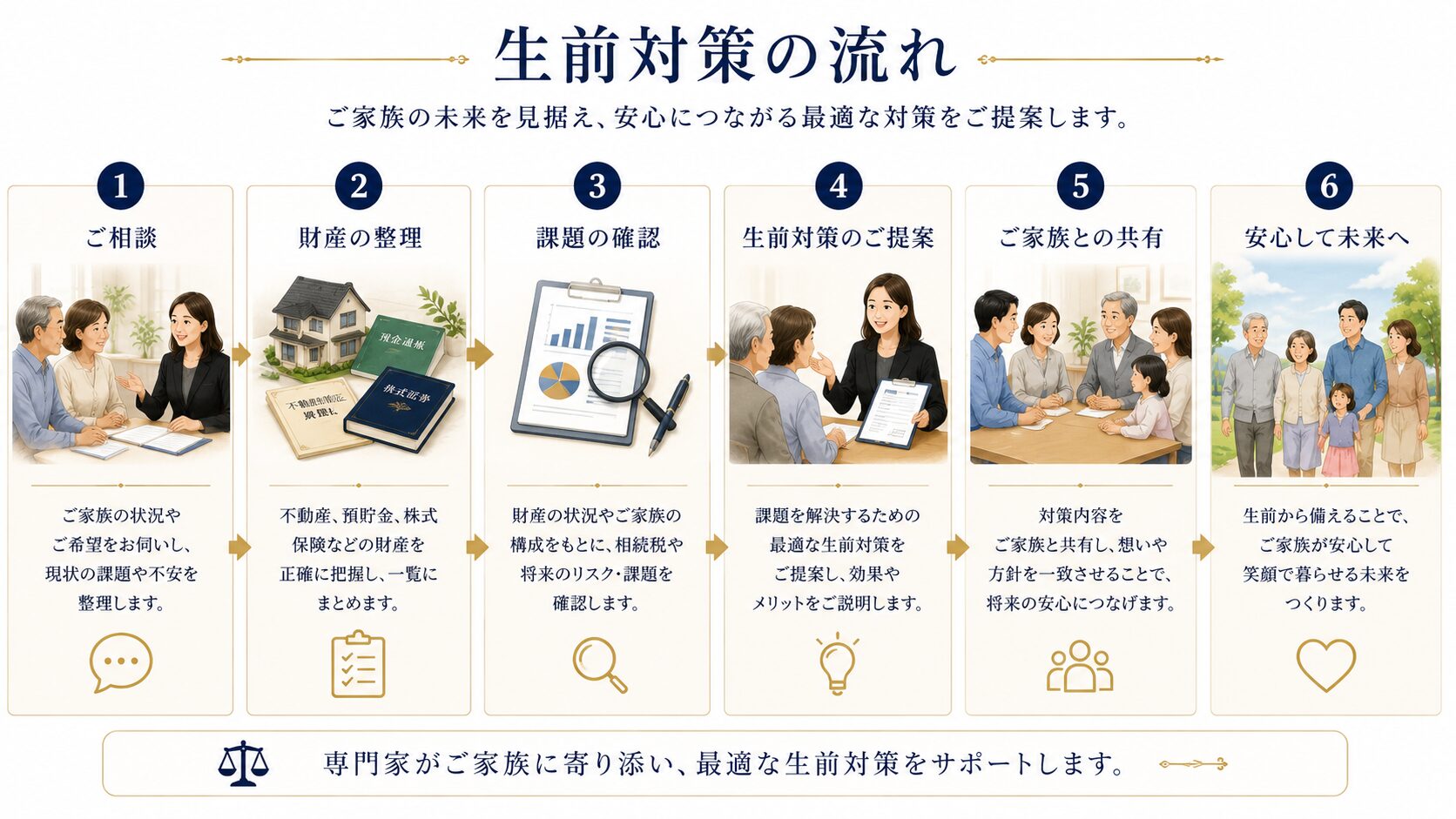 生前対策のご相談から実行までの流れ